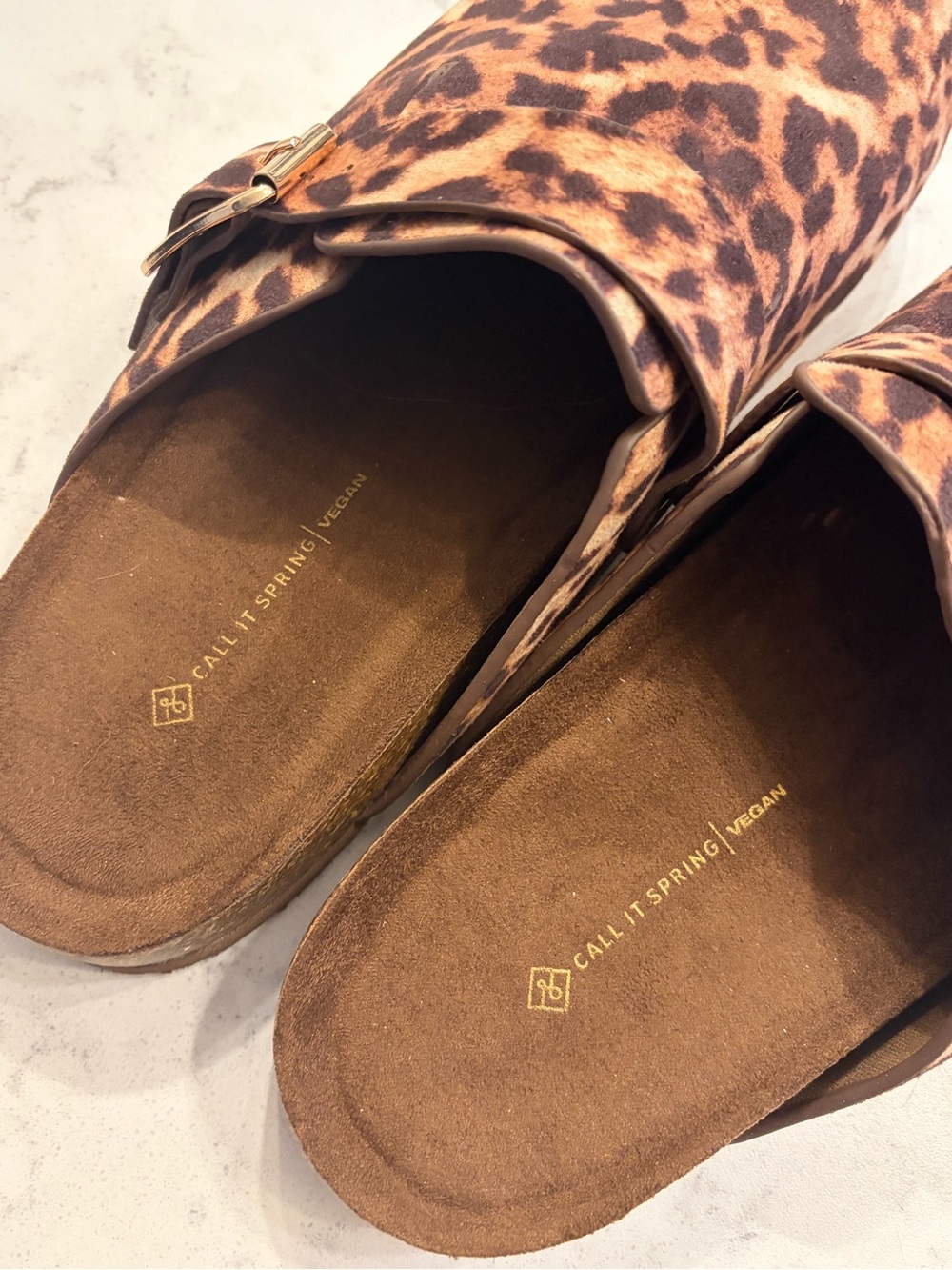 Call It Spring Leopard Print Brown Clog Mules - Picture 3 of 5
